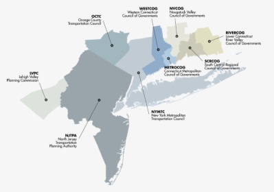 Metropolitan Planning Organization Map - New York Metropolitan Area Governments, HD Png Download, Free Download