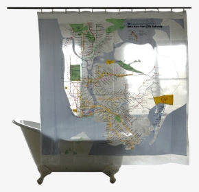 Map Series Shower Curtains, Nyc Subway-0 - Clear Printed Shower Curtains, HD Png Download, Free Download