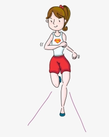 Woman Running Big Image - Girl Running Forward Cartoon, HD Png Download, Free Download