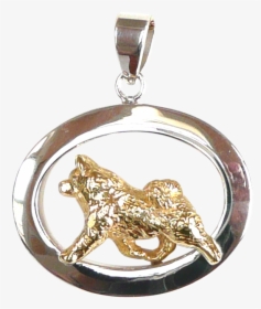 14k Gold Or Sterling Silver Samoyed In Glossy Oval - Locket, HD Png Download, Free Download