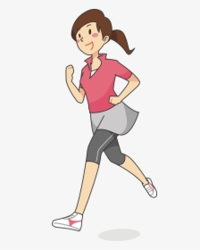 Woman Running Clipart - Girl Jogging Clipart, HD Png Download, Free Download