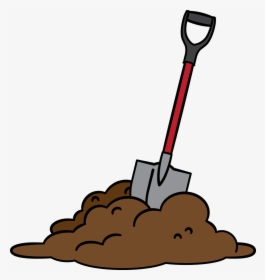 Hill Clipart Mound - Cartoon Shovel In Dirt, HD Png Download, Free Download
