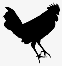 Silhouette Png Chicken - Rooster, Transparent Png, Free Download
