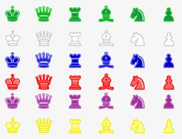 Chess Pieces Coloured - 2d Chess Pieces Png, Transparent Png, Free Download