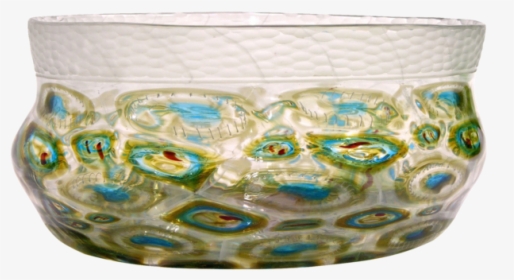 Afro Celotto Art Deco Design Glass Bowl With Peacock - Pottery, HD Png Download, Free Download