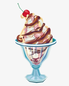 Ice Cream In Glass Bowl - Icecream In A Glass, HD Png Download, Free Download