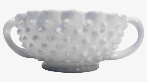 Fenton Hobnail Milk Glass Nut Bowl Handled - Vase, HD Png Download, Free Download