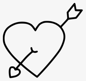 Arrow Heart Marriage Cupid Comments - Clip Art Heart Cupid Black And White, HD Png Download, Free Download