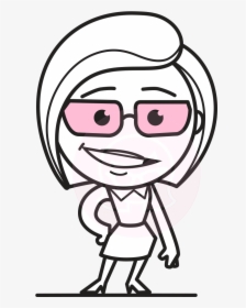 Girl Character Outline Cartoon, HD Png Download, Free Download