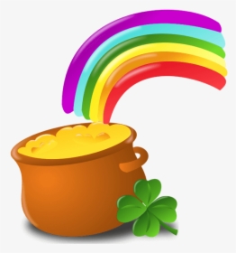 St Patrick Pot Of Gold With Rainbow Png Picture - St Patricks Day Png Free, Transparent Png, Free Download
