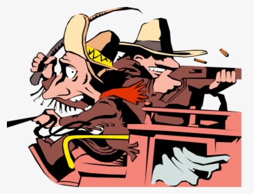 Vector Illustration Of Old West Stagecoach Motorist - Cartoon Images Of Stagecoaches, HD Png Download, Free Download