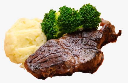 Iron Steak,veal,pork Chop,roast Beef,pork Steak,sirloin - Beef Steak With Mashed Potatoes, HD Png Download, Free Download
