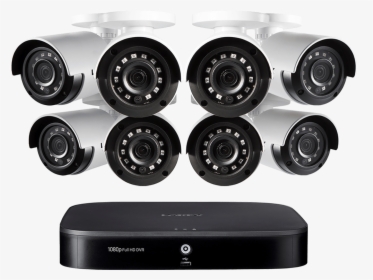 1080p Hd 8-channel Security System With Eight 1080p - Security Camera Packs, HD Png Download, Free Download