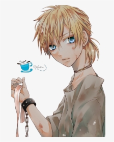 Black Hair Blond Eye Color Blue Hair - Anime Boy With Blonde Hair, HD Png Download, Free Download
