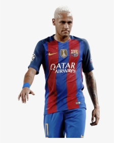Neymar Png Barcelone Uefa Blond Hair - Neymar Barcelona 2017 Png, Transparent Png, Free Download