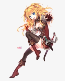 Svg Transparent Anime Girl With Sword And Dagger Google - Anime Girl Magic Blonde Hair, HD Png Download, Free Download