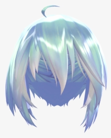 Hair Png, Pigtails Hair, Pigtail Hairstyles, Braid - Blue Hair Mmd Short, Transparent Png, Free Download