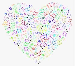 Heart,line Art,graphic Design - Transparent Music Note Hearts, HD Png Download, Free Download