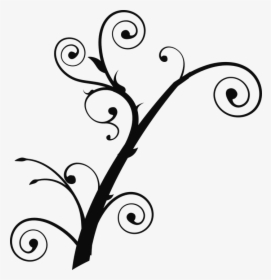 Tree, Branch, Curly, Twig, Floral, Nature, Decoration - Tree Branch Clip Art, HD Png Download, Free Download