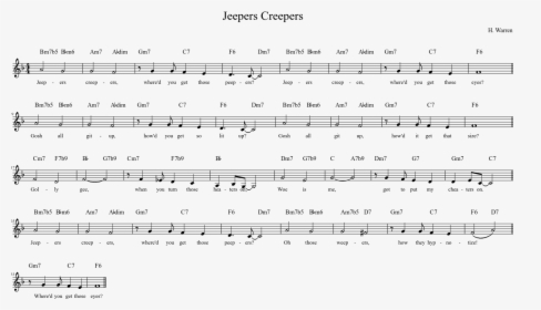 Jeepers Creepers Piano Sheet Music, HD Png Download, Free Download