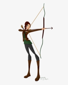 Clipart Royalty Free Download Archery Drawing Katniss - Drawing Shooting Bow, HD Png Download, Free Download