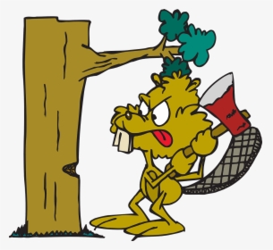 Beaver Angry Tree Free Picture - Cartoon Cutting Down A Tree, HD Png Download, Free Download