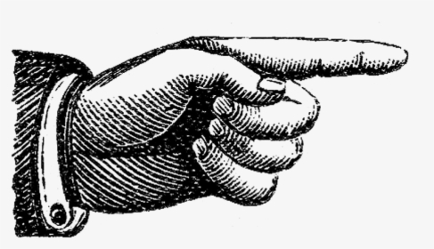Transparent Hand Pointing Up Clipart - Old Fashioned Pointing Hand, HD Png Download, Free Download