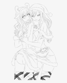 Lineart Female - Anime Christmas Line Art, HD Png Download, Free Download