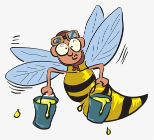 Honey, Cartoon, Bee, Flying, Wings, Insect, Buckets - Bees With Sticky Hair, HD Png Download, Free Download