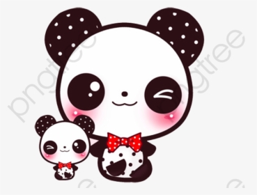 Transparent Panda Bamboo Clipart - Kawaii Panda Cartoon Cute, HD Png Download, Free Download