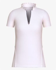 Ruffle Collar Breathable Short Sleeve Golf Shirt Ruffle - Active Shirt, HD Png Download, Free Download