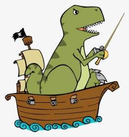 Dinosaur Pirate, No Logo Shower Curtain , Png Download - Pirate Dinosaur, Transparent Png, Free Download
