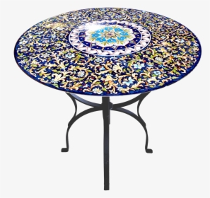 Ceramic Stone Table Foglie Blu 39,5 Inches Diameter - Circle, HD Png Download, Free Download