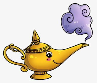 Free Cartoon Genie Lamp Clip Art - Genie Magic Lamp Clipart, HD Png Download, Free Download