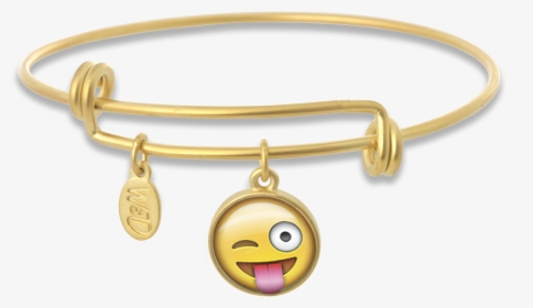 Silly Winking Face Emoji Adjustable Bangle Bracelet - Smiley, HD Png Download, Free Download