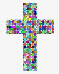 Crucifix Clipart Small Cross - Cross Mosaic Christian Art, HD Png Download, Free Download