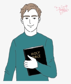 Man With A Bible Drawing, HD Png Download, Free Download