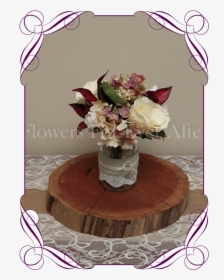 Vintage Pastel And Burgundy Rose And Hydrangea Silk - Centrepiece, HD Png Download, Free Download