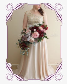 Silk Artificial Dusty Pink, Blush, Mauve, And Burgundy - Dusty Pink Bouquets Wedding, HD Png Download, Free Download