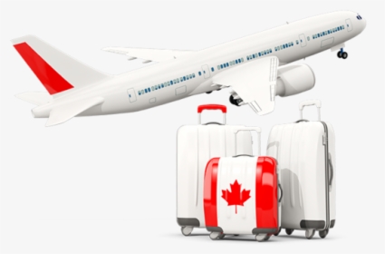 Luggage With Airplane - Airplane With Canada Flag, HD Png Download, Free Download