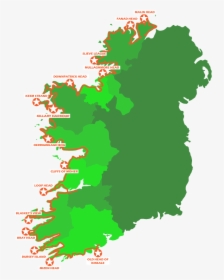 Ireland"s Longest Coastal Route - Carlow Map Of Ireland, HD Png Download, Free Download