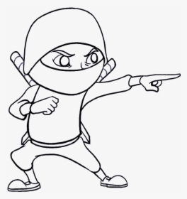 How To Draw Cartoon Ninja - Ninja Cartoon Black And White, HD Png Download, Free Download