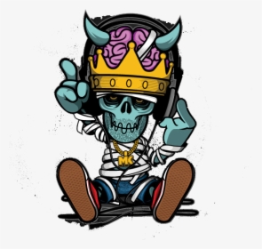 Hip Skull Rapper Illustration Graffiti Hop Cartoon - Hip Hop Rapper Cartoon, HD Png Download, Free Download