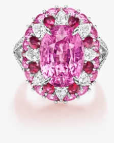 Pink Sapphire Ring With Rubies And Diamonds - Harry Winston Candy Ring, HD Png Download, Free Download