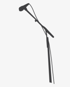 Microphone Stands Silhouette Drawing - Microphone On Stand Png, Transparent Png, Free Download