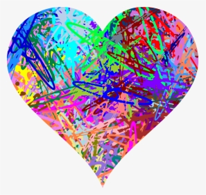 Pollock Heart Clip Arts - Multi Colored Heart Clipart Png, Transparent Png, Free Download
