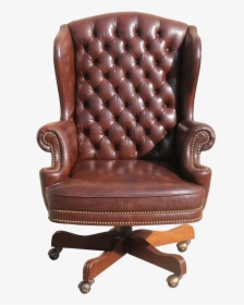 Office Chair Executive Desk Chair Black Leather Office - Leather Wood Chair Png, Transparent Png, Free Download