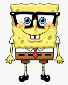 Spongebob Glasses - Sponge Bob Square Pants With Glasses, HD Png Download, Free Download