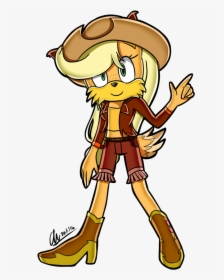 Anthro Applejack Artist Mysteryponyfan Coyote Artistmysteryponyfan - Pony Sonic Style, HD Png Download, Free Download